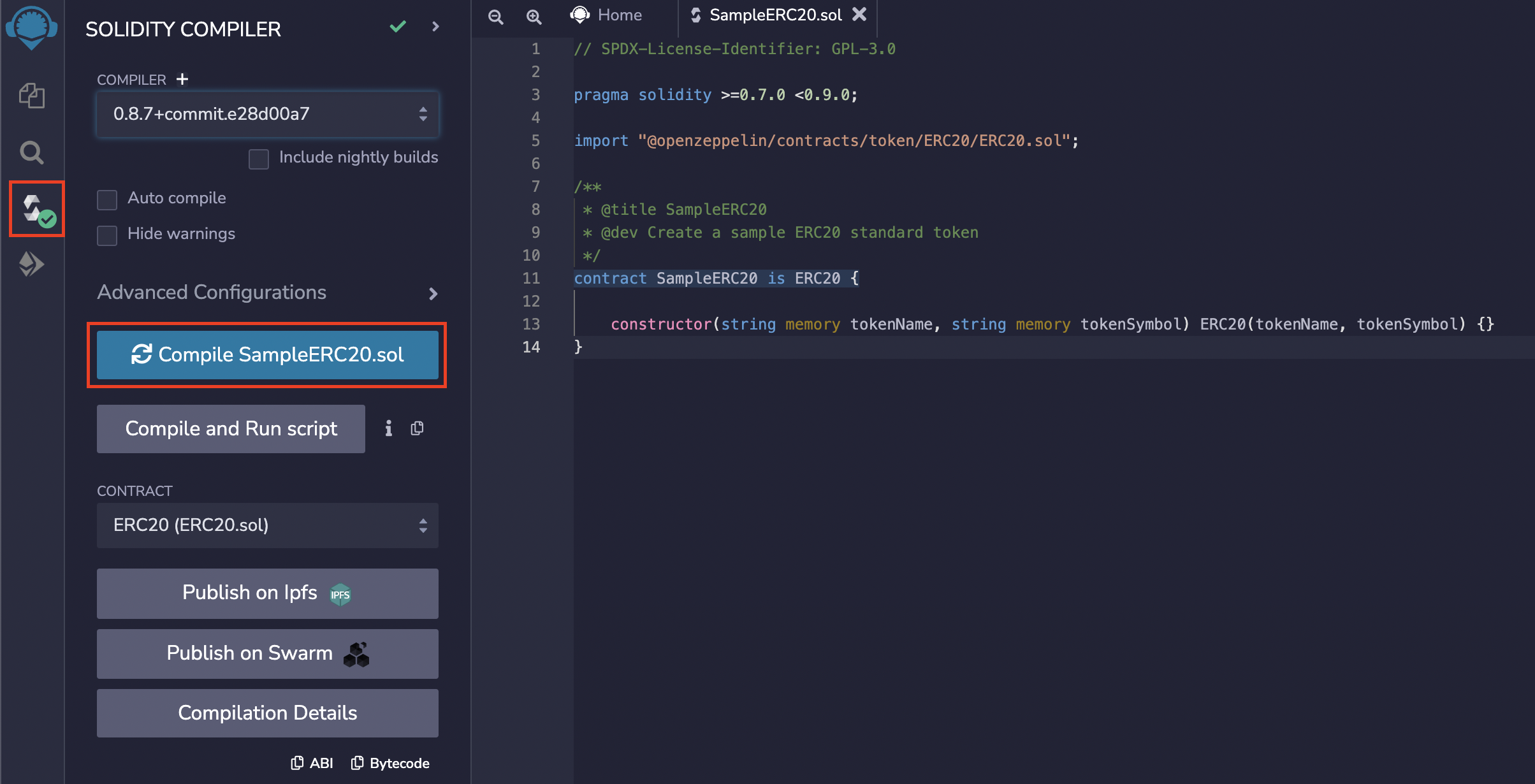 Compiler Smart Contract